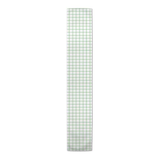 90&#x22; Green Grid Pattern Poly Twill Table Runner